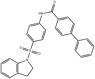 N-[4-(2,3-dihydro-1H-indol-1-ylsulfonyl)phenyl][1,1'-biphenyl]-4-carboxamide 구조식 이미지