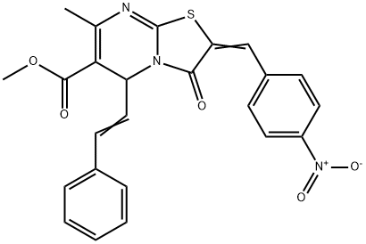 methyl 2-{4-nitrobenzylidene}-7-methyl-3-oxo-5-(2-phenylvinyl)-2,3-dihydro-5H-[1,3]thiazolo[3,2-a]pyrimidine-6-carboxylate 구조식 이미지