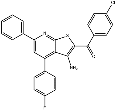 [3-amino-4-(4-fluorophenyl)-6-phenylthieno[2,3-b]pyridin-2-yl](4-chlorophenyl)methanone 구조식 이미지