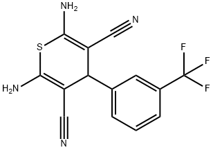 2,6-diamino-4-[3-(trifluoromethyl)phenyl]-4H-thiopyran-3,5-dicarbonitrile 구조식 이미지