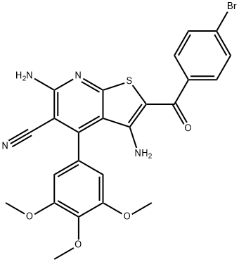 3,6-diamino-2-(4-bromobenzoyl)-4-(3,4,5-trimethoxyphenyl)thieno[2,3-b]pyridine-5-carbonitrile 구조식 이미지