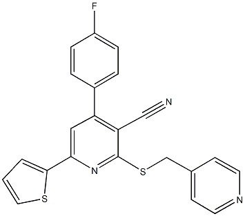 4-(4-fluorophenyl)-2-[(4-pyridinylmethyl)sulfanyl]-6-(2-thienyl)nicotinonitrile Structure