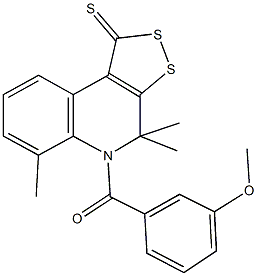 5-(3-methoxybenzoyl)-4,4,6-trimethyl-4,5-dihydro-1H-[1,2]dithiolo[3,4-c]quinoline-1-thione Structure