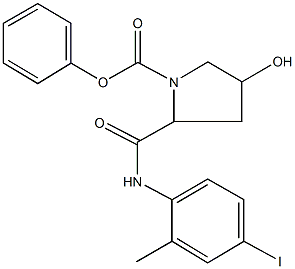 phenyl 4-hydroxy-2-[(4-iodo-2-methylanilino)carbonyl]-1-pyrrolidinecarboxylate 구조식 이미지