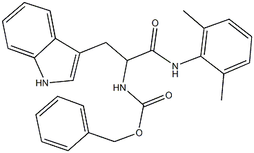 benzyl 2-(2,6-dimethylanilino)-1-(1H-indol-3-ylmethyl)-2-oxoethylcarbamate 구조식 이미지