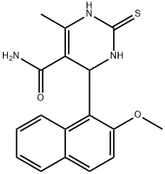 4-(2-methoxy-1-naphthyl)-6-methyl-2-thioxo-1,2,3,4-tetrahydro-5-pyrimidinecarboxamide 구조식 이미지