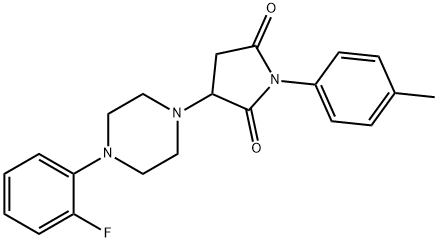 3-[4-(2-fluorophenyl)-1-piperazinyl]-1-(4-methylphenyl)-2,5-pyrrolidinedione 구조식 이미지