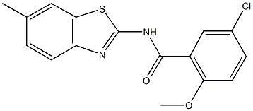 5-chloro-2-methoxy-N-(6-methyl-1,3-benzothiazol-2-yl)benzamide Structure