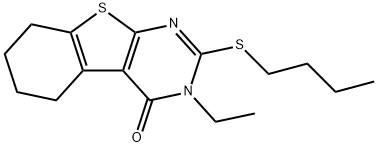 2-(butylsulfanyl)-3-ethyl-5,6,7,8-tetrahydro[1]benzothieno[2,3-d]pyrimidin-4(3H)-one 구조식 이미지