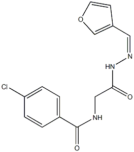 4-chloro-N-{2-[2-(3-furylmethylene)hydrazino]-2-oxoethyl}benzamide Structure