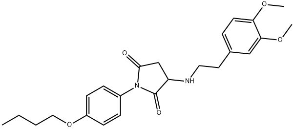 1-(4-butoxyphenyl)-3-{[2-(3,4-dimethoxyphenyl)ethyl]amino}-2,5-pyrrolidinedione Structure