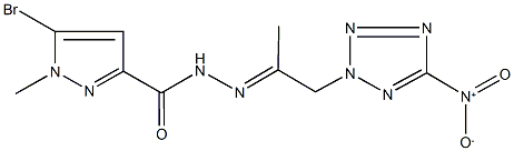 5-bromo-N'-(2-{5-nitro-2H-tetraazol-2-yl}-1-methylethylidene)-1-methyl-1H-pyrazole-3-carbohydrazide Structure