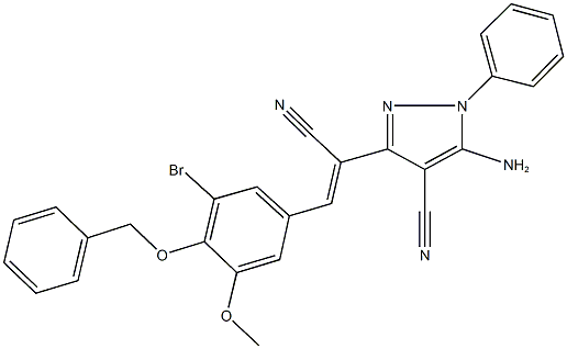 5-amino-3-{2-[4-(benzyloxy)-3-bromo-5-methoxyphenyl]-1-cyanovinyl}-1-phenyl-1H-pyrazole-4-carbonitrile 구조식 이미지