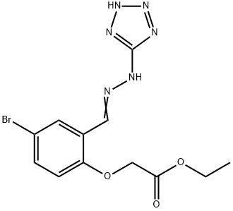 ethyl {4-bromo-2-[2-(1H-tetraazol-5-yl)carbohydrazonoyl]phenoxy}acetate Structure