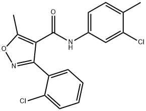 N-(3-chloro-4-methylphenyl)-3-(2-chlorophenyl)-5-methyl-4-isoxazolecarboxamide 구조식 이미지