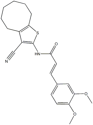 N-(3-cyano-4,5,6,7,8,9-hexahydrocycloocta[b]thien-2-yl)-3-(3,4-dimethoxyphenyl)acrylamide 구조식 이미지