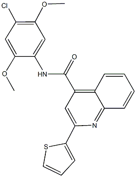 N-(4-chloro-2,5-dimethoxyphenyl)-2-(2-thienyl)-4-quinolinecarboxamide 구조식 이미지