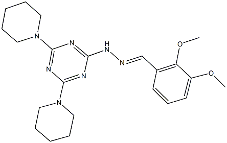 2,3-dimethoxybenzaldehyde [4,6-di(1-piperidinyl)-1,3,5-triazin-2-yl]hydrazone 구조식 이미지