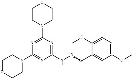 2,5-dimethoxybenzaldehyde [4,6-di(4-morpholinyl)-1,3,5-triazin-2-yl]hydrazone 구조식 이미지