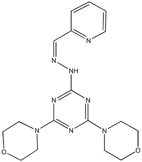 2-pyridinecarbaldehyde [4,6-di(4-morpholinyl)-1,3,5-triazin-2-yl]hydrazone Structure