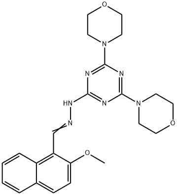 2-methoxy-1-naphthaldehyde [4,6-di(4-morpholinyl)-1,3,5-triazin-2-yl]hydrazone 구조식 이미지