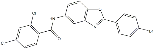 N-[2-(4-bromophenyl)-1,3-benzoxazol-5-yl]-2,4-dichlorobenzamide 구조식 이미지