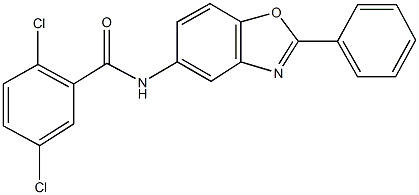 2,5-dichloro-N-(2-phenyl-1,3-benzoxazol-5-yl)benzamide Structure