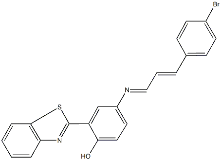 2-(1,3-benzothiazol-2-yl)-4-{[3-(4-bromophenyl)-2-propenylidene]amino}phenol Structure