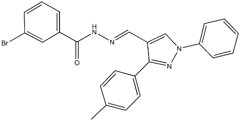 3-bromo-N'-{[3-(4-methylphenyl)-1-phenyl-1H-pyrazol-4-yl]methylene}benzohydrazide 구조식 이미지