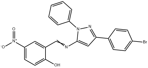 2-({[3-(4-bromophenyl)-1-phenyl-1H-pyrazol-5-yl]imino}methyl)-4-nitrophenol Structure