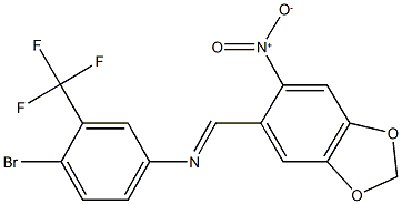 4-bromo-N-[(6-nitro-1,3-benzodioxol-5-yl)methylene]-3-(trifluoromethyl)aniline Structure