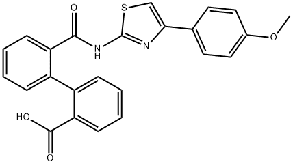 2'-({[4-(4-methoxyphenyl)-1,3-thiazol-2-yl]amino}carbonyl)[1,1'-biphenyl]-2-carboxylic acid 구조식 이미지