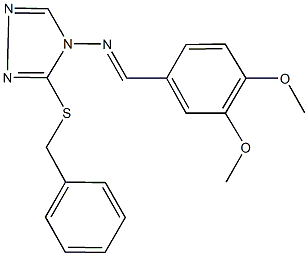 3-(benzylsulfanyl)-N-(3,4-dimethoxybenzylidene)-4H-1,2,4-triazol-4-amine Structure