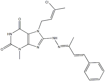 7-(3-chloro-2-butenyl)-3-methyl-8-[2-(1-methyl-3-phenyl-2-propenylidene)hydrazino]-3,7-dihydro-1H-purine-2,6-dione Structure