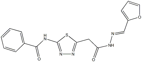 N-(5-{2-[2-(2-furylmethylene)hydrazino]-2-oxoethyl}-1,3,4-thiadiazol-2-yl)benzamide 구조식 이미지