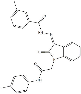 2-{3-[(3-methylbenzoyl)hydrazono]-2-oxo-2,3-dihydro-1H-indol-1-yl}-N-(4-methylphenyl)acetamide Structure