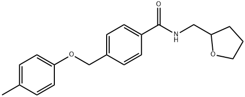 4-[(4-methylphenoxy)methyl]-N-(tetrahydro-2-furanylmethyl)benzamide Structure