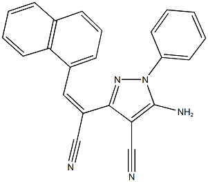 5-amino-3-[1-cyano-2-(1-naphthyl)vinyl]-1-phenyl-1H-pyrazole-4-carbonitrile 구조식 이미지