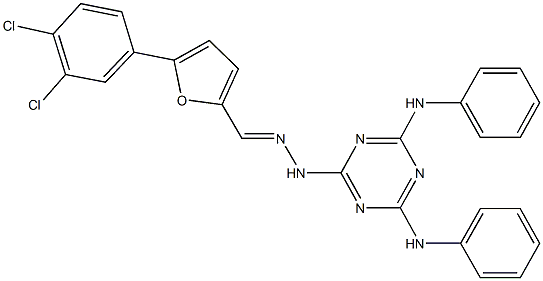 5-(3,4-dichlorophenyl)-2-furaldehyde (4,6-dianilino-1,3,5-triazin-2-yl)hydrazone Structure