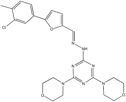 5-(3-chloro-4-methylphenyl)-2-furaldehyde [4,6-di(4-morpholinyl)-1,3,5-triazin-2-yl]hydrazone Structure