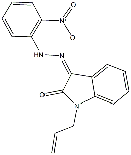 1-allyl-1H-indole-2,3-dione 3-({2-nitrophenyl}hydrazone) 구조식 이미지