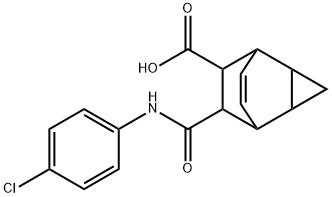 7-[(4-chloroanilino)carbonyl]tricyclo[3.2.2.0~2,4~]non-8-ene-6-carboxylic acid Structure