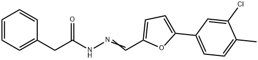 N'-{[5-(3-chloro-4-methylphenyl)-2-furyl]methylene}-2-phenylacetohydrazide Structure