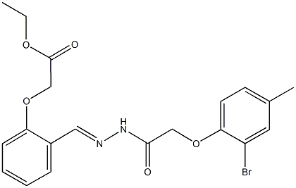 ethyl (2-{2-[(2-bromo-4-methylphenoxy)acetyl]carbohydrazonoyl}phenoxy)acetate Structure