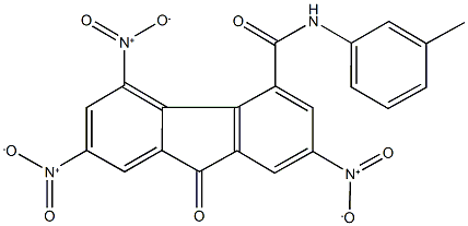 2,5,7-trisnitro-N-(3-methylphenyl)-9-oxo-9H-fluorene-4-carboxamide Structure