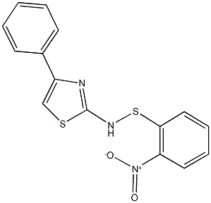 2-[({2-nitrophenyl}sulfanyl)amino]-4-phenyl-1,3-thiazole 구조식 이미지