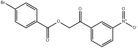 2-{3-nitrophenyl}-2-oxoethyl 4-bromobenzoate 구조식 이미지