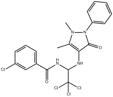 3-chloro-N-{2,2,2-trichloro-1-[(1,5-dimethyl-3-oxo-2-phenyl-2,3-dihydro-1H-pyrazol-4-yl)amino]ethyl}benzamide Structure