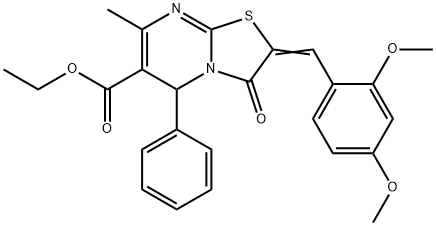 ethyl 2-(2,4-dimethoxybenzylidene)-7-methyl-3-oxo-5-phenyl-2,3-dihydro-5H-[1,3]thiazolo[3,2-a]pyrimidine-6-carboxylate Structure