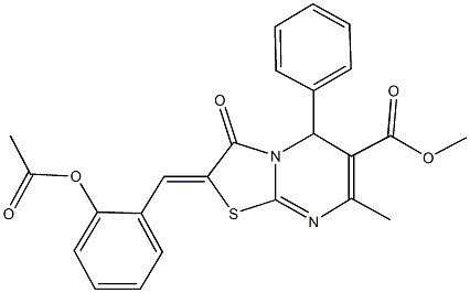 methyl 2-[2-(acetyloxy)benzylidene]-7-methyl-3-oxo-5-phenyl-2,3-dihydro-5H-[1,3]thiazolo[3,2-a]pyrimidine-6-carboxylate Structure